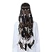 Hippie Feather Headband Boho Headdress - AWAYTR Feather Crown Elastic Gypsy Festival Headband Indian Hair Accessories (Black)
