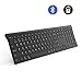 Multi-Device Bluetooth Keyboard, Jelly Comb Ultra Slim Full Size Rechargeable Wireless Bluetooth Keyboard Compatible for iPad, iPhone, Android Tablets, Windows, iOS, Mac OS - Black
