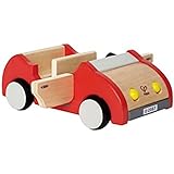 Hape Dollhouse Family Car | Wooden Dolls House Car Toy, Push Vehicle Accessory for Complete Doll House Furniture Set Red, L: 