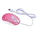 Eco-Fused USB Optical Computer Mouse with Crystal Bling Rhinestone Design with Retail Packaging (Pink Rhinestones)
