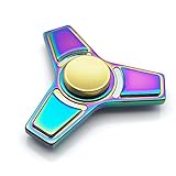 Ouflow Rainbow Colorful Fidget Hand Spinner Toy Stress Reducer, High Speed Focus Toy for Relieving ADHD, Anxiety, Boredom EDC Tri-Spinner Fidget