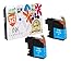 Compatible Brother LC103C/LC101C (XL Series) High Yield ink cartridge replacement for Brother DCP-J152W, MFC-J245,J285DW,J450DW,J470DW,J475DW,J650DW,J870DW,J875DW color inkjet 2 pc LC103/LC101 Cyan