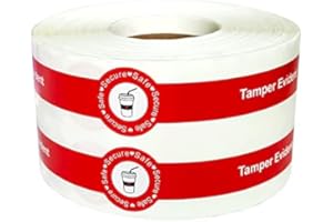 WELL TILE 500 Pcs Safe Secure Tamper Evident Seals Stickers for Drink Lids 1x9 Inch - Food Delivery Stickers Sealed for Freshness Labels Drink Food Seals