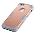 iPhone SE Case, Pandawell? Hybrid Heavy Duty Shockproof Full-Body Protective Case with Dual Layer [Hard PC+ Soft Silicone] Impact Protection for Apple iPhone SE / iPhone 5 SE - Rose Gold/Grey