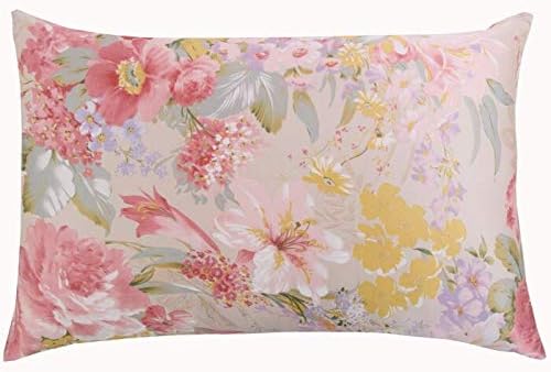 Blissy Silk Pillowcase - New 100% Nature Mulberry Floral Silk Pillowcase Zipper Pillowcases Pillow case for Healthy Standard Queen King (5, King)