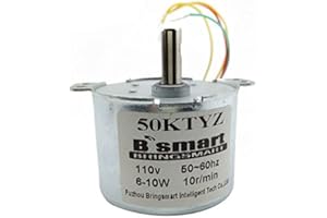 Bringsmart 50KTYZ 110V 10rpm AC Synchronous Motor CW/CCW Gear Motor Low Noise Slow Speed Reducer Motor for Barbecue Motor