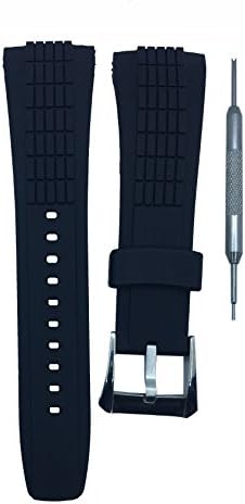Black Rubber Watch Band Strap 26mm For Velatura SNAA93P2 With Buckle | Free Watch Spring Bar Tool