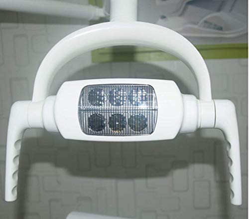 Dental LED Oral Exam Light, Infrared Sensor Shadowless Lamp for Dental Unit Chair CX249-4 22mm Ceiling Type, Cold Light, 6 LED, High Brightness (Remove Arm not Included) (A)