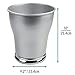 mDesign Decorative Metal Small Trash Can Wastebasket, Garbage Container Bin - for Bathrooms, Powder Rooms, Kitchens, Home Offices - Modern Curved Design - Pearl Silver/Chrome