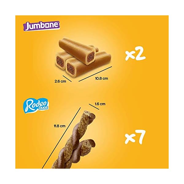 Pedigree Mega Box - Dog treat multipack with 24 Rodeo Duos chicken and bacon flavour and 4 Jumbone beef and poultry…