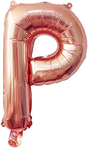 16 Inch Rose Gold Balloons Letter A to Z Number 0 to 9 Foil Balloons for Wedding Prom Birthday Party Baby Shower Christmas Decor (Letter P)