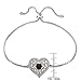 Sterling Silver Genuine Garnet and White Topaz Filigree Heart Adjustable Bracelet