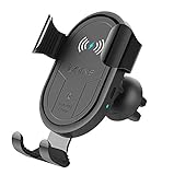 iOnixs Wireless Car Charger [Premium Aluminum] Auto-Clamp Fast Charging Qi Mount with Air Vent, Dashboard, Flexible Neck: iPhone 11 Xs X Max X8 8+, Samsung Galaxy S10 S10+S9 S9+S8 S8+ (5 Piece Bundle)