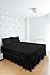 Bed Ruffle Skirt (Queen, Black) Brushed Microfiber Bed Wrap with Platform - Easy Fit Gathered Style 3 Sided Coverage by Utopia Bedding