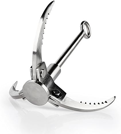 Glencreag Grappling Hook Upgraded with 3 Folding Sawtooth Claws SUS304 Spring Steels Outdoor Gravity Carabiner Load 350Kg for Climbing, Hiking, or Tree Limb Removal