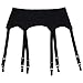 TVRtyle Black Vintage Metal Clip 6 Wide Straps Sexy Women's Garter Belts for Stockings S504 (Small)