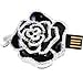 Crystal Rose Flower Jewelry USB Flash Drive with Necklace:8GB(Black)