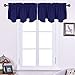 NICETOWN Royal Navy Blue Valance - Elegant Design 52-inch by 18-inch Scalloped Rod Pocket Window Valance Curtains and Drapes for Living Room/Bedroom/Boys Room, Window Dressing Panels, 2 Sets