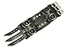 Wide Triple Strap Leather Cuff Wrap Gothic Wristband Bracelet With Buckle Fastening - Black