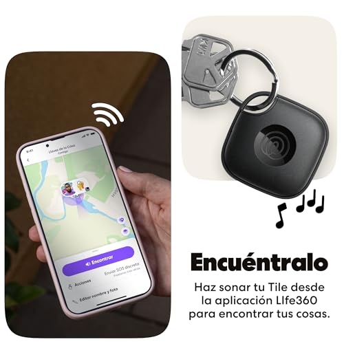 Tile - Localizador Bluetooth, localizador de Llaves y localizador de Objetos para Llaves, Bolsos y Mucho más.Compatible con iOS y Android. Paquete de 1 (Negro)
