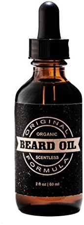 Beard Oil - The Original Organic Beard Oil For Men - Scentless - Organic Argan Oil &amp; Organic Jojoba Oil - 2 oz