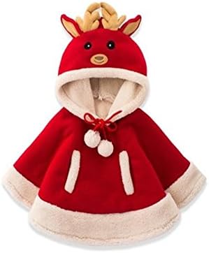 Tessy Apparel Little Girl's Cloak Christmas Costume Santa Claus Reindeer Hooded Cape Coats
