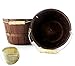 Dark Brown Half Peck Wooden Baskets (2-Pack); Thanksgiving or Halloween Treat Bucket or Wood Fruit & Vegetable Picking Basket with Wire Bail/Wood Handle; Also Great for Arts & Crafts