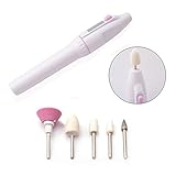Beyoung Professional Pen-Shape Finger Nail Polishing Tools - 5 Bits Electric Manicure Nail Drill File Grinder Grooming Kit - Salon Quality Nail Care Grooming of Hands & Feet At Home