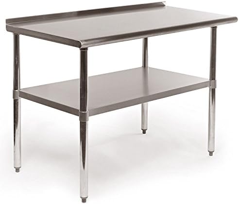 HaveGet 48 X 24 Stainless Steel Work Prep Table Commercial Kitchen Prep Good For Restaurant, Business, Warehouse, Home, Kitchen, Garage