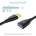 SYNCWIRE USB Extension Cable 2M - High Speed USB 3.0 Type A Male to Female Lead with Gold Plated 5Gbps Data Transfer and Charging Extender Cord - Black