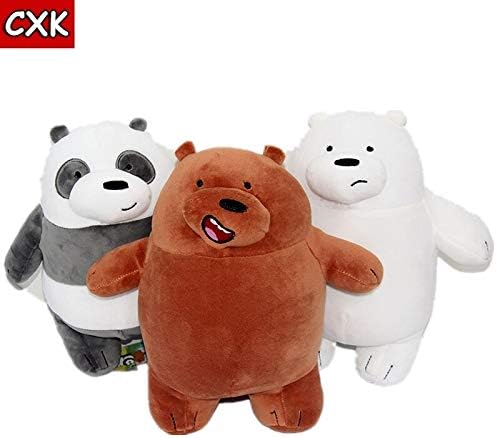 Pinkyo Shop Soft Plush Toys for Girls 3pcs/Set We Bare Bears Plush Toy Cartoon Bear Stuffed Grizzly Gray White Bear Panda Doll Kids Love Birthday Gift Pusheen Bt21