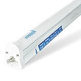 Hyperikon LED T5 Integrated Single Fixture, 4FT, 22W, 2200lm, 4000K (Daylight Glow), Frosted, Utility Shop Light, Basement, Ceiling and Under Cabinet Light, Corded electric with built-in ON/OFF switch