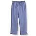 Women's Chambray Capri Pant With Drawstring Waist, Blue, Large
