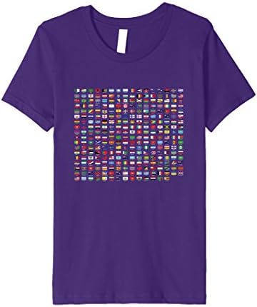 Kids World Country Flag T-Shirt Travel The World Tee 10 Purple
