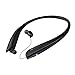 Phiaton BT 150 NC Black Wireless Bluetooth Retractable Headphones – Active Noise Cancelling Bluetooth Headphones with Touch Control Neckband and Wireless Headphone Mic