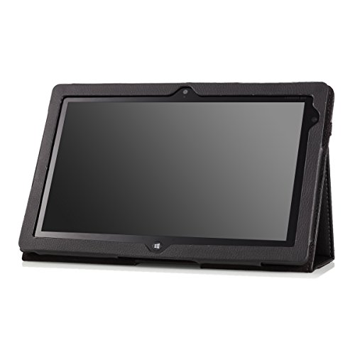 MoKo Slim Cover Case for Lenovo Thinkpad Tablet 2 10.1 Inch Windows 8 Pro tablet, BLACK (With Flip Stand, Integrated Elastic Hand Strap, Stylus Loop, and Smart Cover Auto Wake/Sleep)