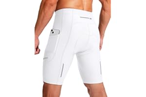 Bikewa Men's Bike Shorts 3D Padded Cycling Road Biking Mountain Riding Biker Bicycle UPF 50+ Cycle Shorts Zipper Pockets