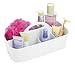 mDesign Bathroom Shower Caddy Tote for Shampoo, Soap, Razors - Medium, White