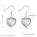 2 Paris Silver Drop Dangle Earrings for Women Girl Ball Heart Earrings Plated Sterling Silver, with BuycitKy PU Jewelry Pouch