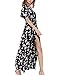 CHERFLY Womens Floral Wrap Maxi Dress Short Sleeve Deep V Neck Split Flowy Sundress with Belt(MC1,US12-14)