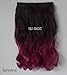X&Y ANGEL- New Two Tone One Piece Long Curl/curly/wavy Synthetic Thick Hair Extensions Clip-on Hairpieces 26 Colors (black to wine red)