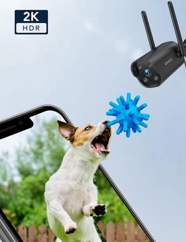 GNCC GT1Pro Kit 2 Outdoor WiFi Camera 2K, Fixed, IP65, Plug-in, Black | 2.4 GHz, IP65, 24/7, Motion Detection, Alexa Compatible, 110° Wide Angle, Two-Way Audio, SD/Cloud, Cable 3 m