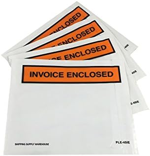 50 Pack 4.5" x 5.5" Invoice Enclosed Packing List Envelope Adhesive Pouch