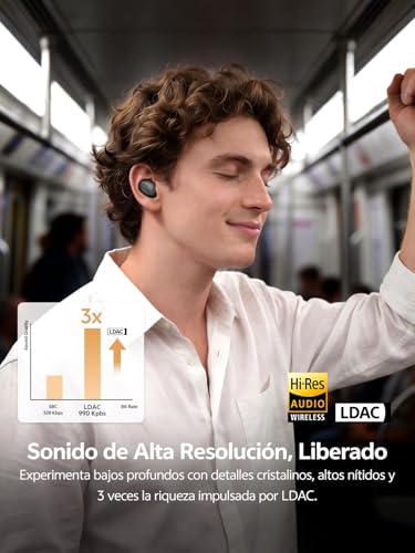 QCY MeloBuds A30 Auriculares Inalámbricos,Auriculares con Cancelación Activa de Ruido Adaptativa, 60dB ANC Hi-Res Audio Bluetooth 6.0 Auriculares, 8 Micrófonos ENC Clear Call Ear Buds,50 Horas,IPX5