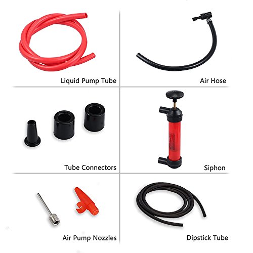 Kamtop Siphon Multifunctional Gas Oil Water Air Liquids Transfer Pump with 2PCS Transfer Hose Manual Pump for Car Fish Tank Aquarium Etc
