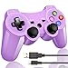Double Vibrating Wireless Controller for PS3 With Charge Cable (Bright Purple).