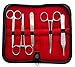 Surgicalonline 15 Piece Stainless Steel Training Suture Blade Tool Kit/Set with Scalpel 10 Blade, for Medical, Veterinarian Student Tools Kit, Biology and Dissection Lab Students
