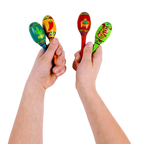Fun Express Wooden Fiesta Maracas for Cinco de Mayo (1 Dozen) Educational, Music Instruments, Fiesta - //medicalbooks.filipinodoctors.org