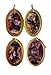 Assorted Holy Family Nativity Scene Gold Bordered Epoxy Christmas Ornaments, Set of 12, 3 Inch (Oval)