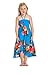 Girl Hawaiian Butterfly Dress In Hibiscus Floral colorful In Turquoise Blue
